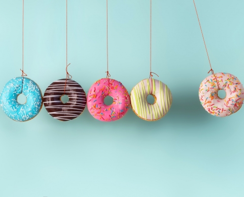 Collision balls made from donuts